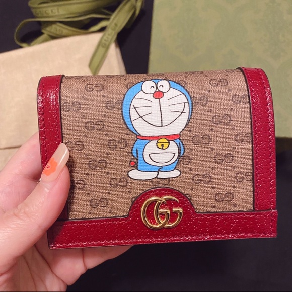 Gucci Doraemon Flap Card Case Wallet Mini GG - Picture 2 of 12